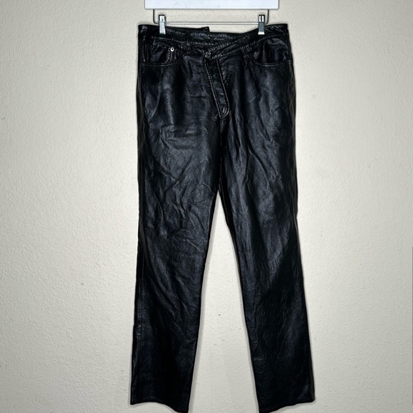 NWOT Revolve AGOLDE Recycled Leather Criss Cross Straight Pants in Detox Sz 30 - Picture 5 of 16
